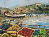 MARKTSTAND - SESTRI LEVANTE, Acryl auf Jute, 130 x 110 cm.jpg